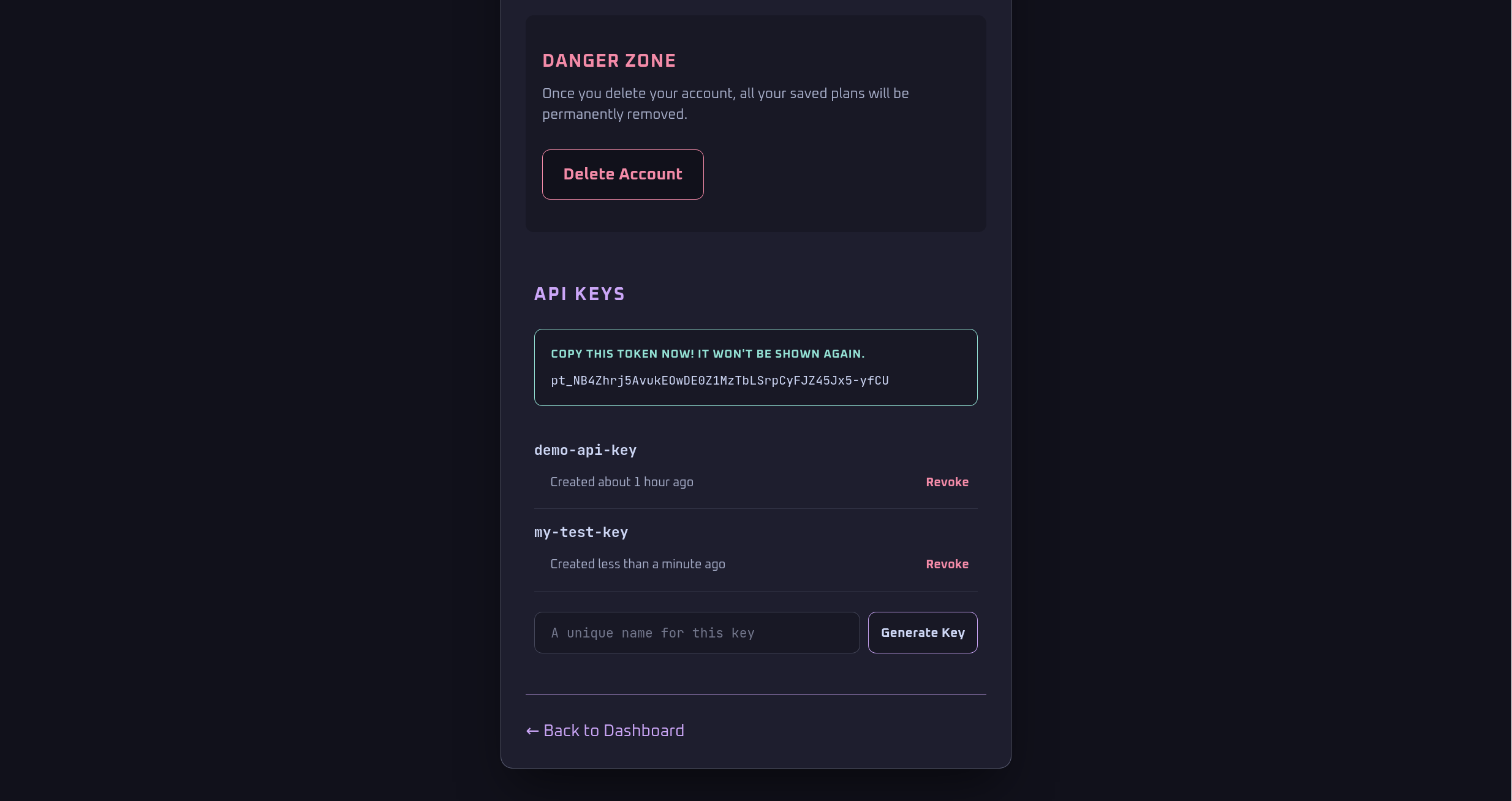 API Key Created